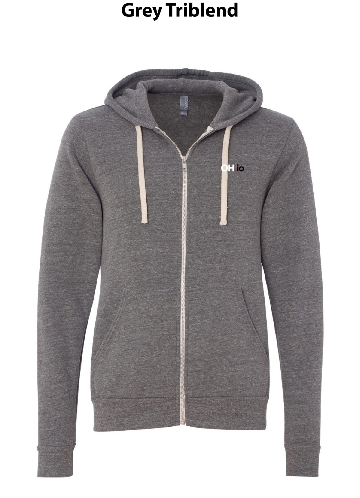 Unisex Triblend Sponge Fleece Full-Zip Hoodie Sweatshirt - 3909