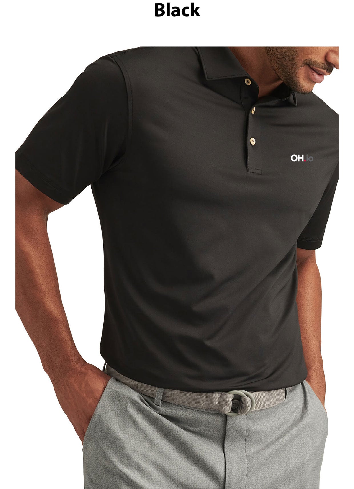 Peter Millar Men's Solid Performance Polo - Self Collar