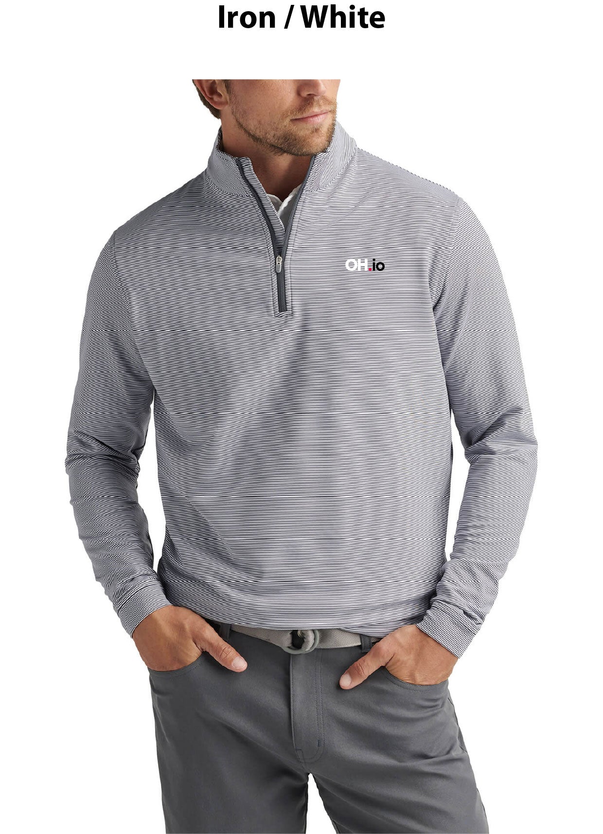 Peter Millar Men's Perth Sugar Stripe Quarter-Zip