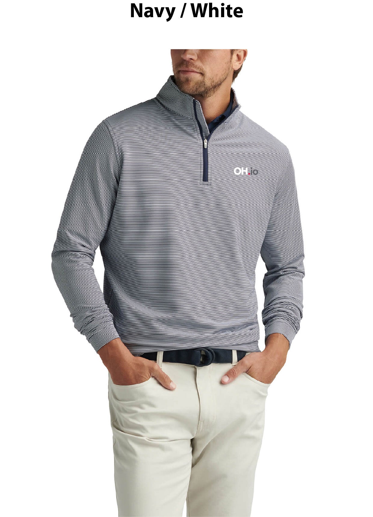 Peter Millar Men's Perth Sugar Stripe Quarter-Zip